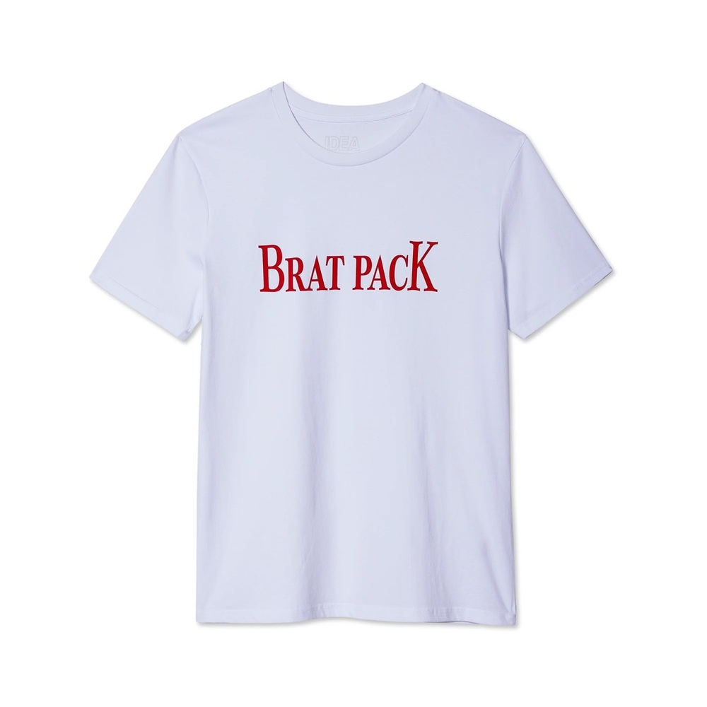 IDEA- Brat Pack T-Shirt. Size EU Small/ US Extra Small. White with Red Script